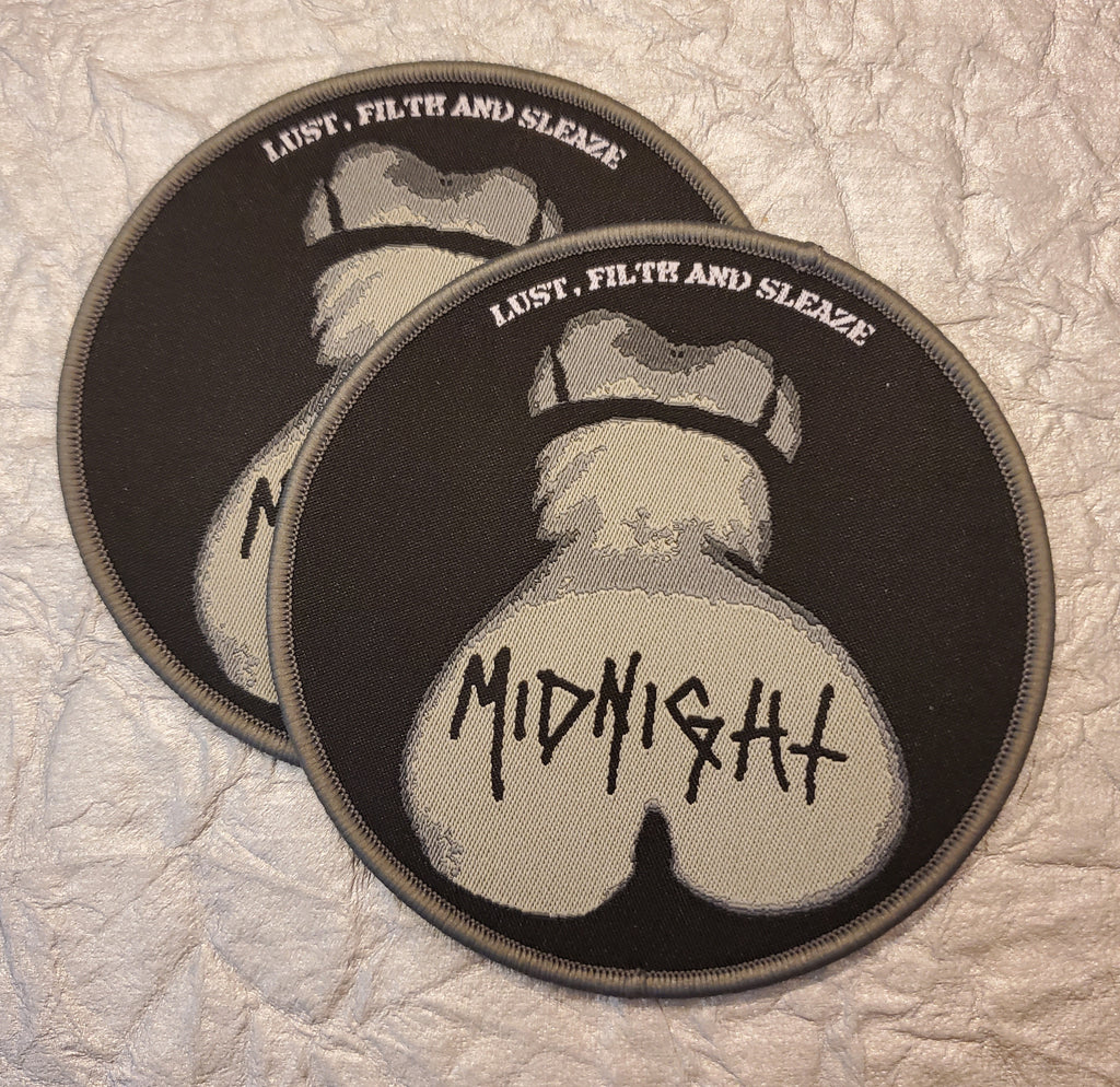 MIDNIGHT "Lust, Filth, and Sleaze" Patch (grey border)